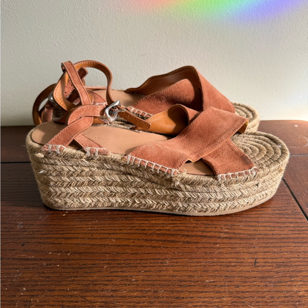 Rag & Bone Herra Women's Tan Espadrille‎ Wedge Sandals 9.5 - Picture 2 of 7